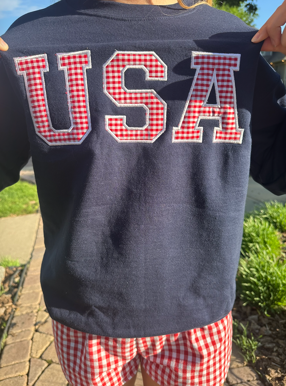 USA Applique Embroidered Crewneck